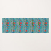 Roze Lotus Tekening, naïeve Art Yoga Mat (Achterkant (horizontaal))