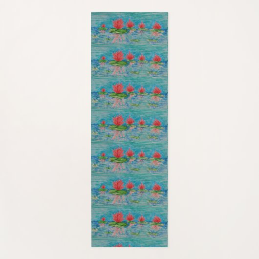 Roze Lotus Tekening, naïeve Art Yoga Mat (Voorkant)