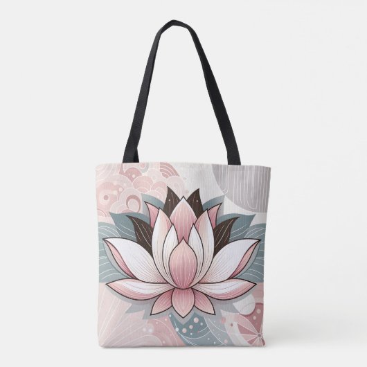 Roze Lotus Tote Bag (Achterkant)