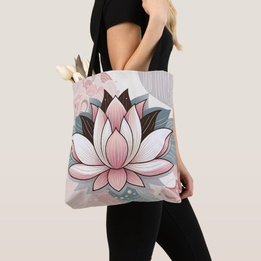 Roze Lotus Tote Bag (Dichtbij)