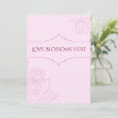Roze Lotus Trouw Uitnodiging (Staand voorkant)