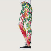 Roze Lotus Tuin Botanische Chinoiserie Leggings (Links)