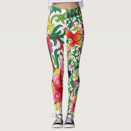 Roze Lotus Tuin Botanische Chinoiserie Leggings