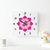 Roze lotus vierkante klok (Huis)