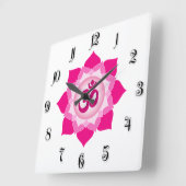 Roze lotus vierkante klok (Hoek)