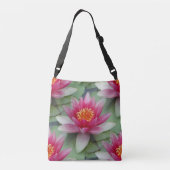 Roze Lotus Water Lily Crossbody Tas (Achterkant)