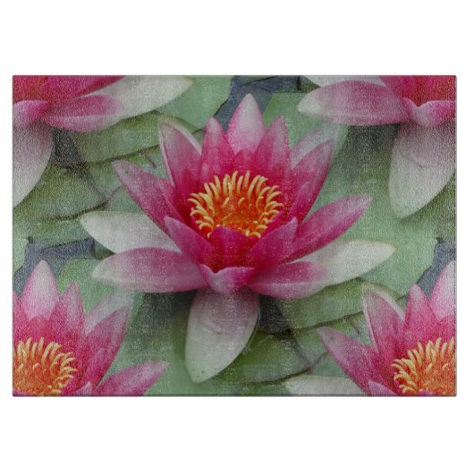 Roze lotus Water Lily Cutting Board Snijplank (Voorkant)