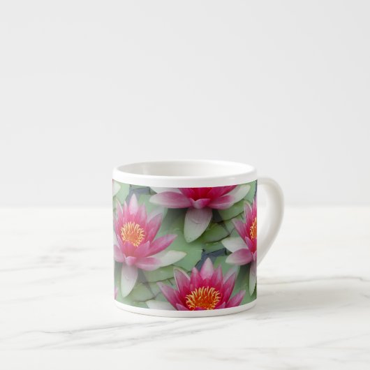 Roze Lotus Water Lily Espresso Kop (Voorkant rechts)