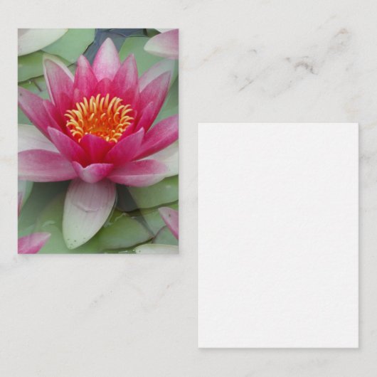 Roze Lotus Water Lily Flat Note Kaart Notitiekaartje (Voorkant / Achterkant)