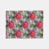Roze Lotus Water Lily Fleece Deken (Voorkant (Horizontaal))