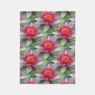 Roze Lotus Water Lily Fleece Deken