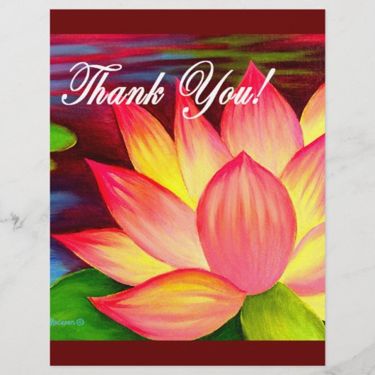 Roze Lotus Water Lily Flower Hartelijk dank - Mult Flyer (Voorkant)