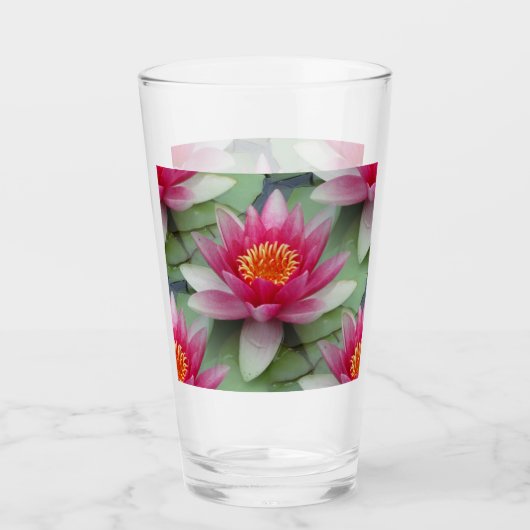 Roze Lotus Water Lily Glas (Voorkant)
