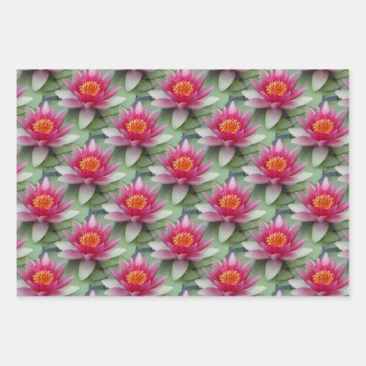 Roze Lotus Water Lily Inpakpapier Vel (Voorkant)