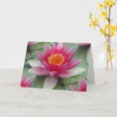 Roze Lotus Water Lily Kaart (Gele Bloem)