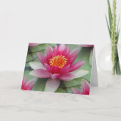 Roze Lotus Water Lily Kaart (Voorkant)