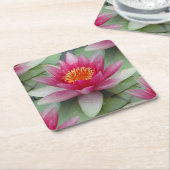 Roze Lotus Water Lily Kartonnen Onderzetters (Schuin)