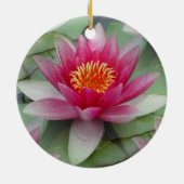 Roze Lotus Water Lily Keramisch Ornament (Achterkant)