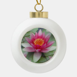 Roze Lotus Water Lily Keramische Bal Ornament