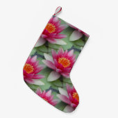 Roze Lotus Water Lily Kerstkous Kleine Kerstsok (Voorkant (Hangend))