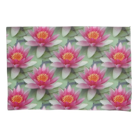 Roze Lotus Water Lily Kussensloop (Voorkant)