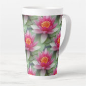 Roze Lotus Water Lily Latte Mok (Rechterhoek)