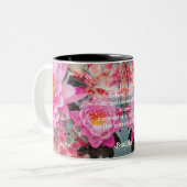 Roze Lotus Water Lily Mandala Persoonlijke tweeton Tweekleurige Koffiemok (Voorkant links)
