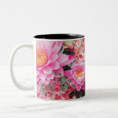 Roze Lotus Water Lily Mandala Persoonlijke tweeton Tweekleurige Koffiemok (Links)