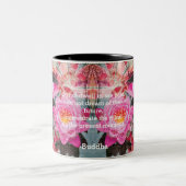 Roze Lotus Water Lily Mandala Persoonlijke tweeton Tweekleurige Koffiemok (Center)