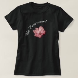 Roze Lotus Water Lily op zwart geïnspireerd T-shirt