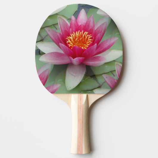 Roze Lotus Water Lily Ping Pong Paddle Tafeltennisbatje (Voorkant)