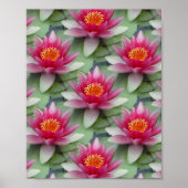 Roze Lotus Water Lily Poster (Voorkant)