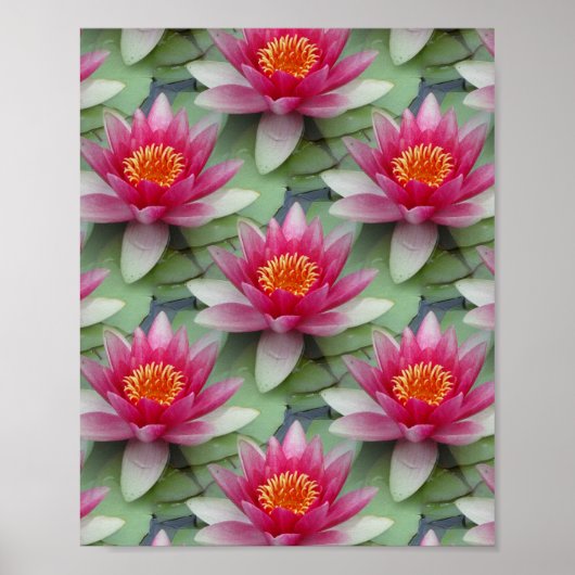 Roze Lotus Water Lily Poster (Voorkant)