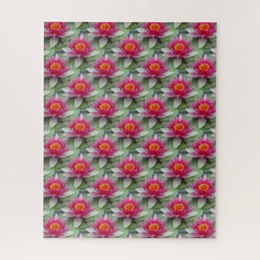 Roze Lotus Water Lily Puzzle Legpuzzel (Verticaal)