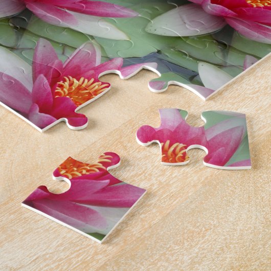 Roze Lotus Water Lily Puzzle Legpuzzel (Zijkant)