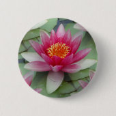Roze Lotus Water Lily Ronde Button 5,7 Cm (Voorkant)