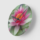 Roze Lotus Water Lily Ronde Klok (Hoek)