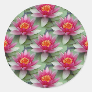 Roze Lotus Water Lily Ronde Sticker