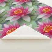 Roze Lotus Water Lily Sherpa Blanket Sherpa Deken (3/4)