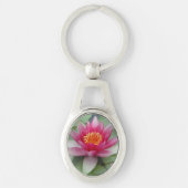 Roze Lotus Water Lily Sleutelhanger (Voorkant)