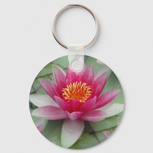 Roze Lotus Water Lily Sleutelhanger (Voorkant)