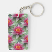 Roze Lotus Water Lily Sleutelhanger (achterkant)
