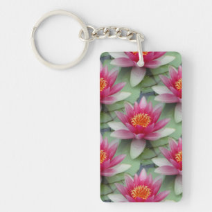 Roze Lotus Water Lily Sleutelhanger