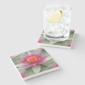 Roze Lotus Water Lily Stenen Onderzetter (Zijkant)