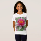 Roze Lotus Water Lily T-shirt (Voorkant volledig)