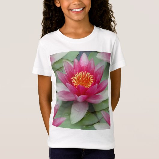 Roze Lotus Water Lily T-shirt (Voorkant)