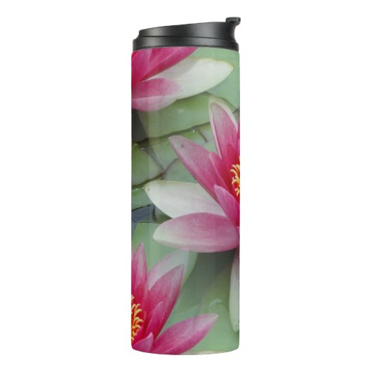 Roze Lotus Water Lily Thermosbeker (Gedraaid links)