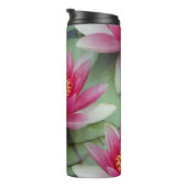 Roze Lotus Water Lily Thermosbeker (Geroteerd rechts)
