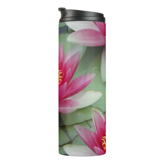 Roze Lotus Water Lily Thermosbeker (Geroteerd rechts)