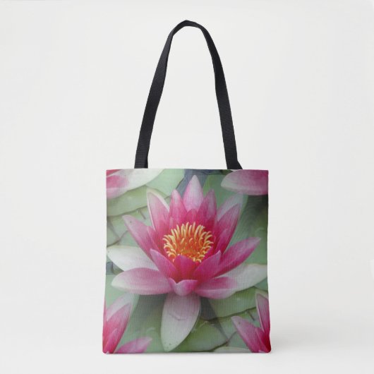 Roze Lotus Water Lily Tote Bag (Voorkant)